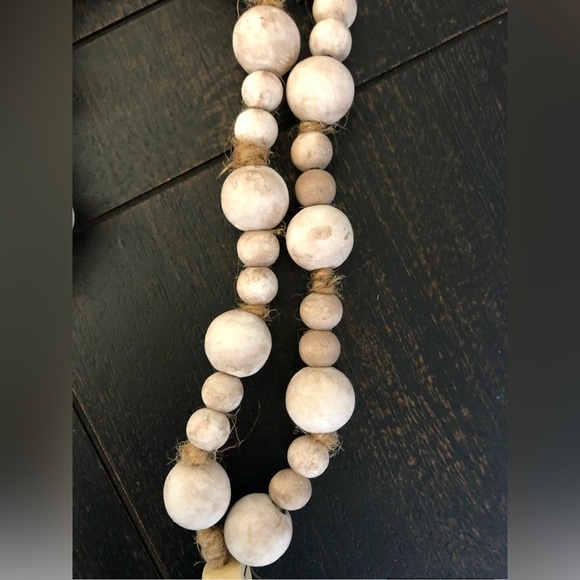 Wood Beaded Garland, Boho Decor, Farmhouse Home Decor, Rustic Accent HANDMADE - Picture 5 of 8